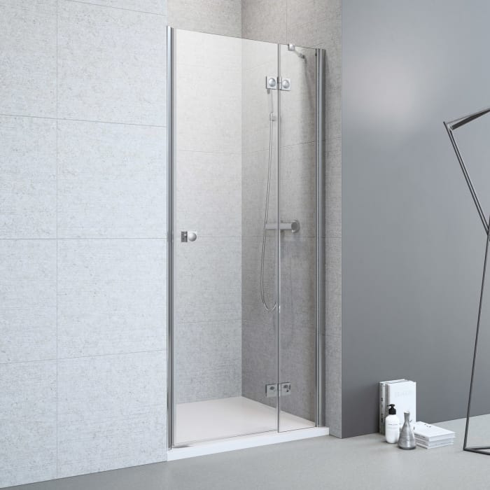 Planplus Drehtür mit Festteil für Nische 80 x 192,8 cm, Anschlag rechts