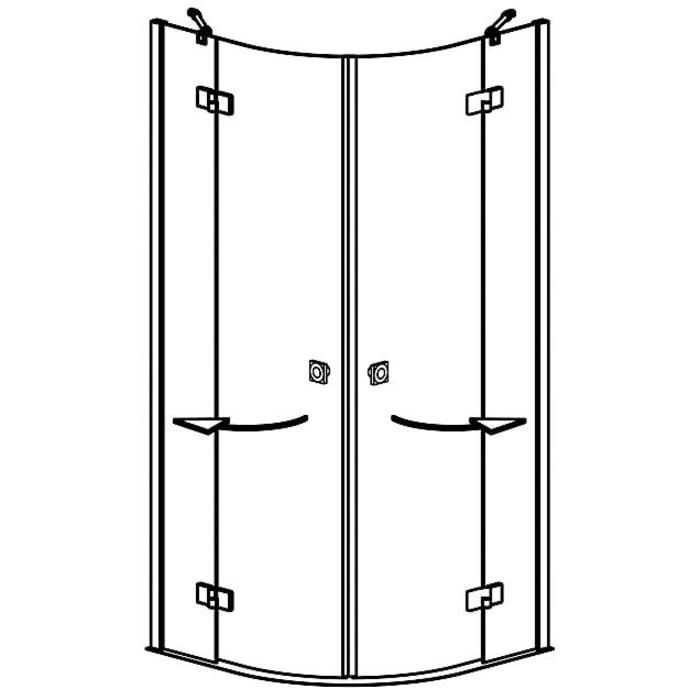 Planplus Runddusche 4-teilig 90 x 90 x 192,8 cm