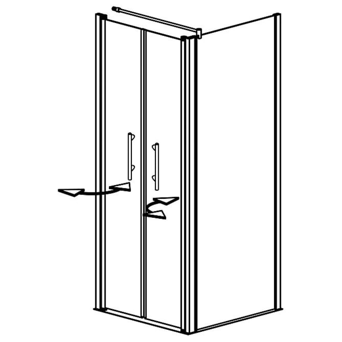 Planplus Pendeltür 2-teilig mit Seitenwand 80 x 80 x 195 cm, Anschlag links