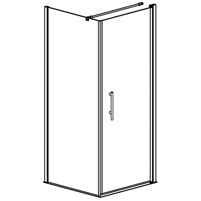 Planplus Drehtür mit Seitenwand 90 x 90 x 195 cm Anschlag rechts