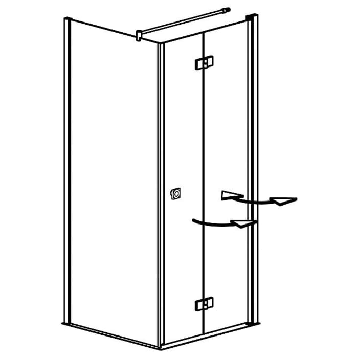 Planplus Drehfalttür mit Seitenwand 80 x 80 x 195 cm, Anschlag rechts