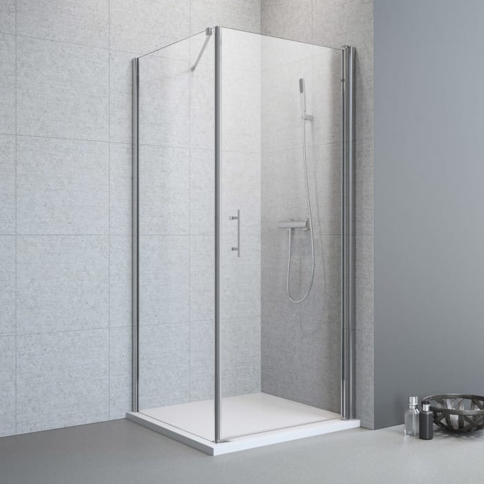 Planplus Drehtür mit Seitenwand 80 x 80 x 195 cm Anschlag rechts