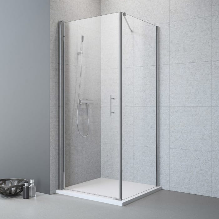 Planplus Drehtür mit Seitenwand 90 x 90 x 195 cm Anschlag links