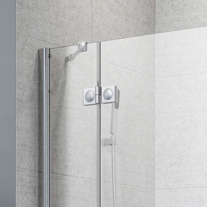 Planplus Drehtür mit Festteil und Seitenwand 100 x 100 x 192,8 cm, Anschlag links