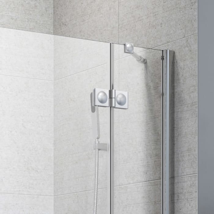 Planplus Drehtür mit Festteil und Seitenwand 80 x 80 x 192,8 cm, Anschlag rechts