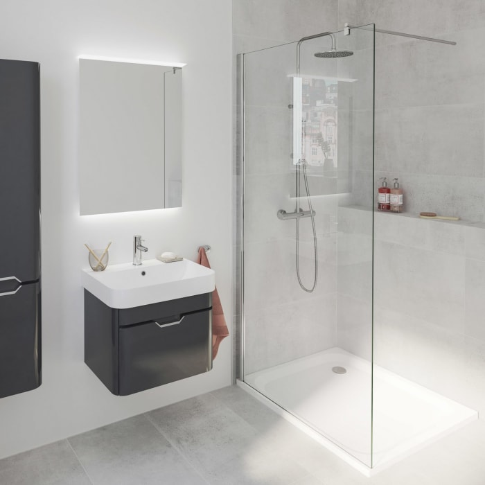 Steinkamp Walk-In Six Frontelement gerade 120 x 200 cm inkl. easypearl, mittig mattiert