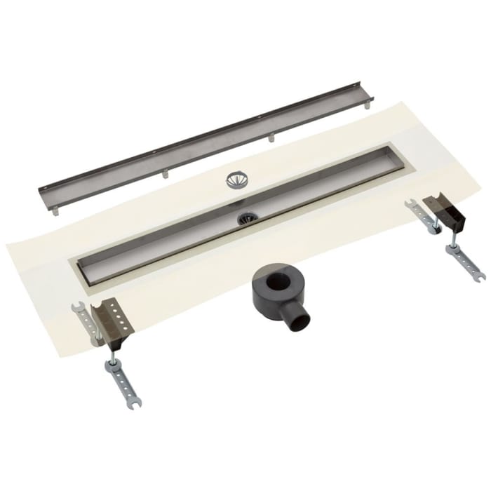 Drainset komplett Duschrinne 80 cm mit Abdeckung für Fliese