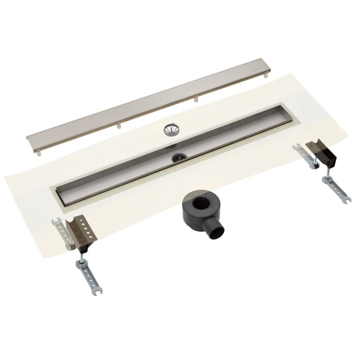 Drainset komplett Duschrinne 90 cm mit Abdeckung Zero