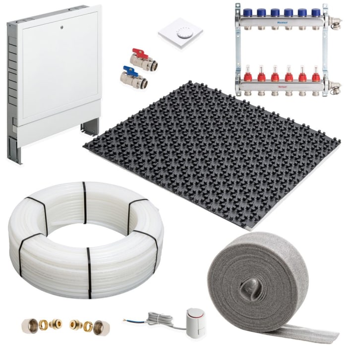 Fußbodenheizung Noppensystem Komplettset für eine Fläche bis 70 m²
