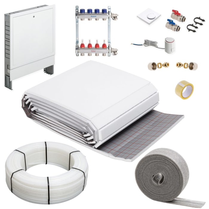 Fußbodenheizung Tackersystem Komplettset für eine Fläche bis 50 m²