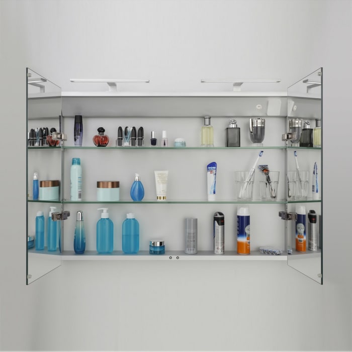 Alu 100 LED Spiegelschrank S60