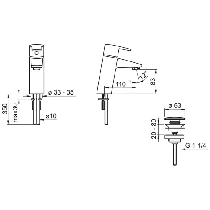 Oras Cubista Waschtisch-Einhand-Batterie