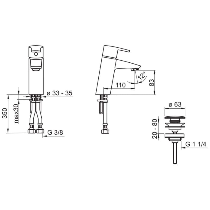 Oras Cubista Waschtisch-Einhand-Batterie