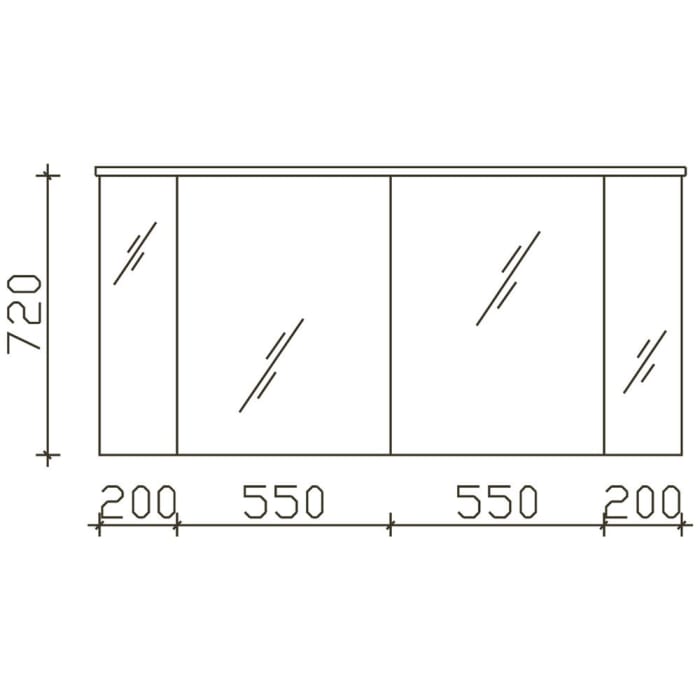 Pelipal Balto Spiegelschrank 150 x 17 x 72,5 cm Module unten
