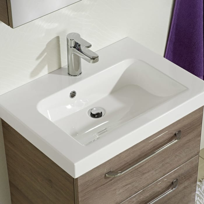 Pelipal Balto Mineralmarmor Waschtisch 64,4 cm mit LED-Zusatzbeleuchtung