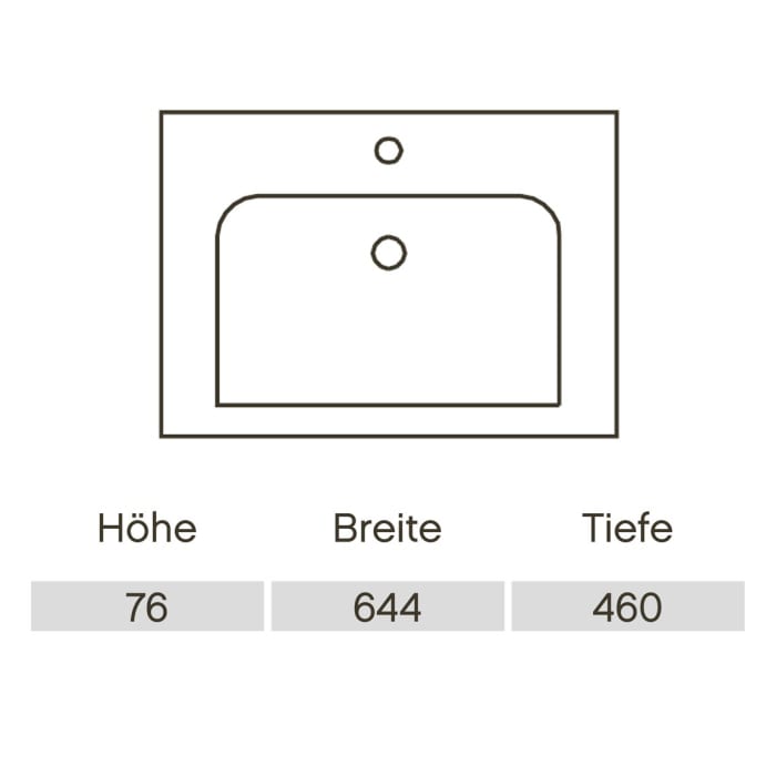 Pelipal Balto Mineralmarmor Waschtisch 64,4 cm