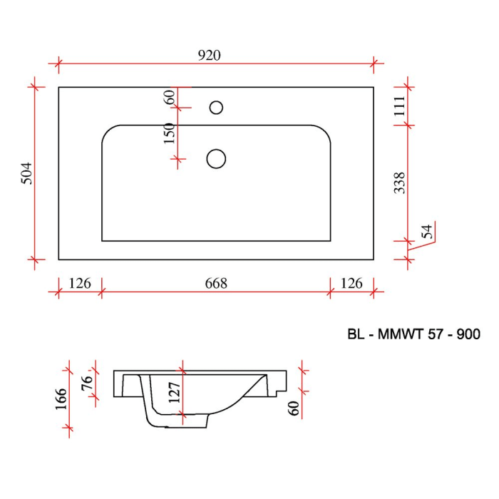 Pelipal Balto Mineralmarmor Waschtisch 92 cm mit LED-Zusatzbeleuchtung