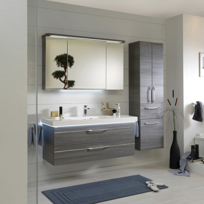 Pelipal Balto Waschtischkombination mit Mineralmarmorwaschtisch 123,4 cm, Griff Z1