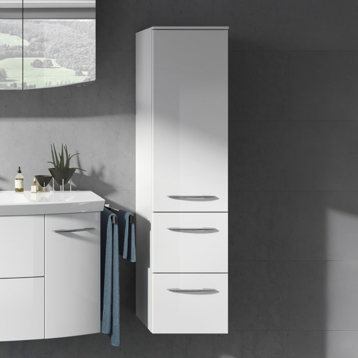 Pelipal Cassca Hochschrank 45 x 33 x 168 cm mit 1 Auszug, 2 Drehtüren, Anschlag rechts, Griff N1, PG2