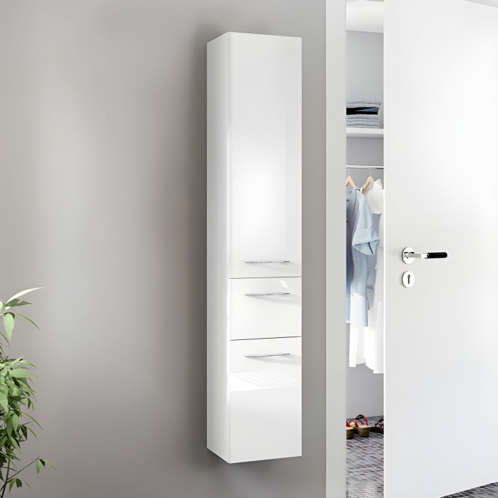 Pelipal Cassca Hochschrank 45 x 33 x 168 cm mit 1 Wäschekippe, 1 Auszug, 1 Drehtür, Anschlag rechts, Griff N1, PG2