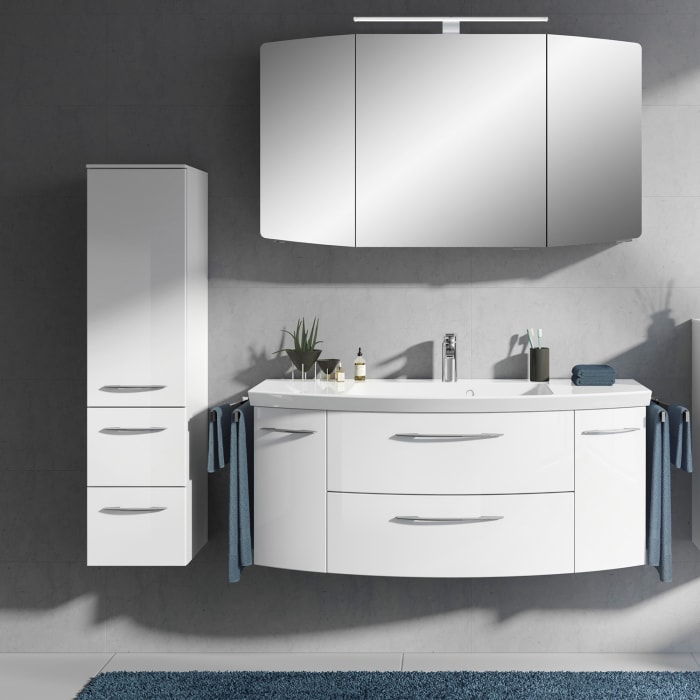 Pelipal Cassca Midischrank 45 x 33 x 121 cm mit 2 Auszüge, 1 Drehtür, Anschlag links, Griff C1, PG2