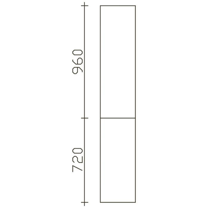 Pelipal Cassca Hochschrank 30 x 43 x 168 cm mit 2 Drehtüren, Anschlag rechts, Griff C1, PG2
