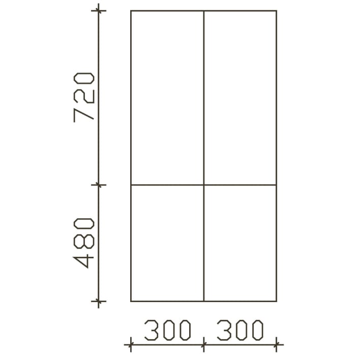 Pelipal Cassca Midischrank 60 x 33 x 121 cm mit 4 Drehtüren, Griff C1, PG2