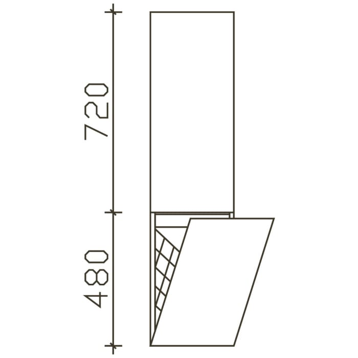 Pelipal Cassca Midischrank 30 x 33 x 121 cm mit 1 Wäschekippe, 1 Drehtür, Anschlag links, Griff C1, PG2