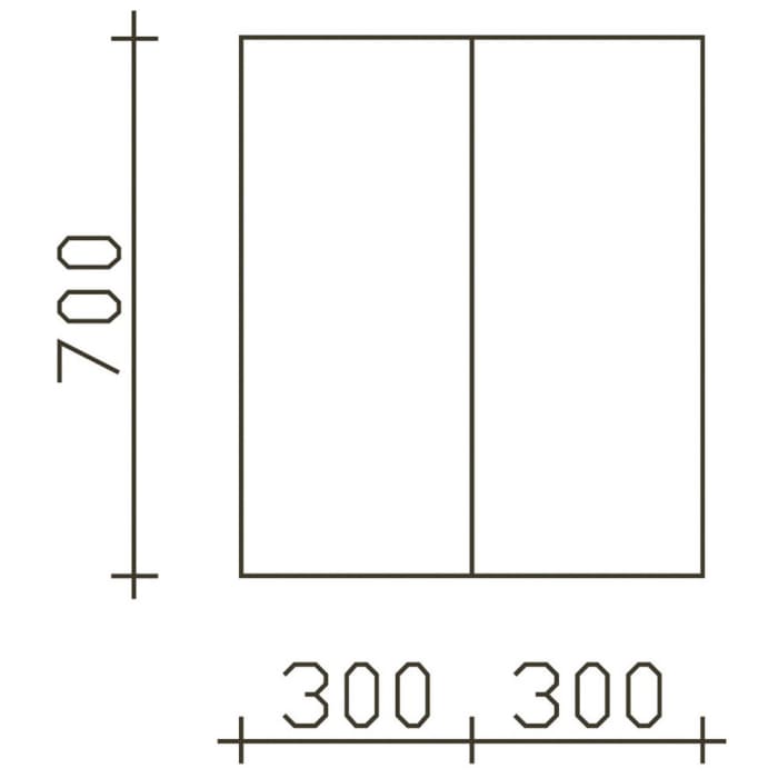 Pelipal Cassca Wandschrank 60 x 17 x 70 cm mit 2 Drehtüren Griff C1, PG2