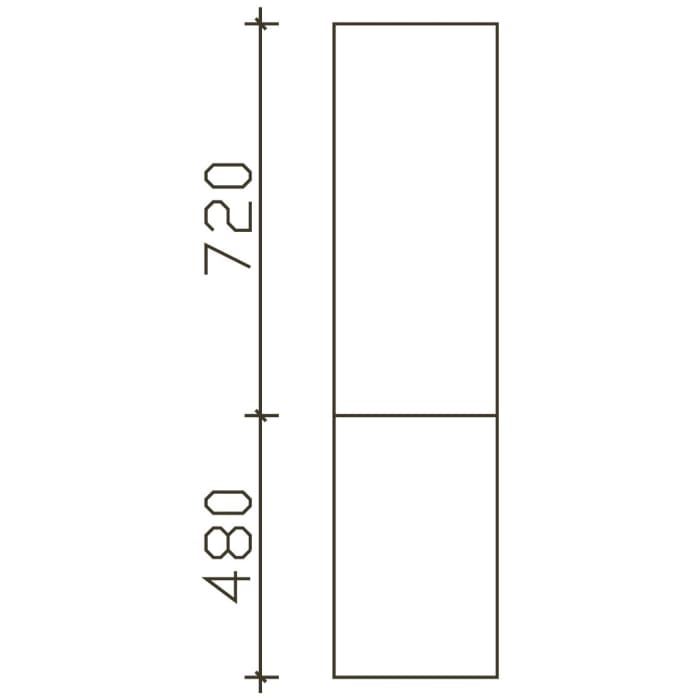 Pelipal Cassca Midischrank 45 x 33 x 121 cm mit 2 Drehtüren, Anschlag rechts, Griff C1, PG2