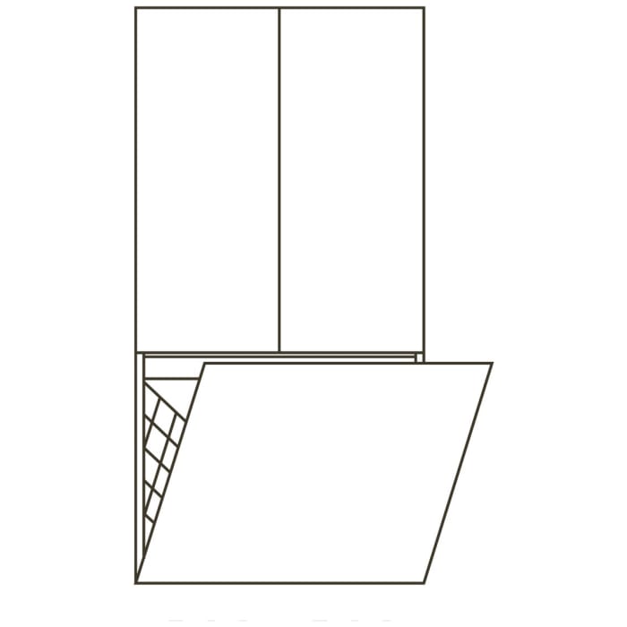 Pelipal Cassca Midischrank 60 x 33 x 121 cm mit 1 Wäschekippe, 2 Drehtüren, Griff C1, PG2