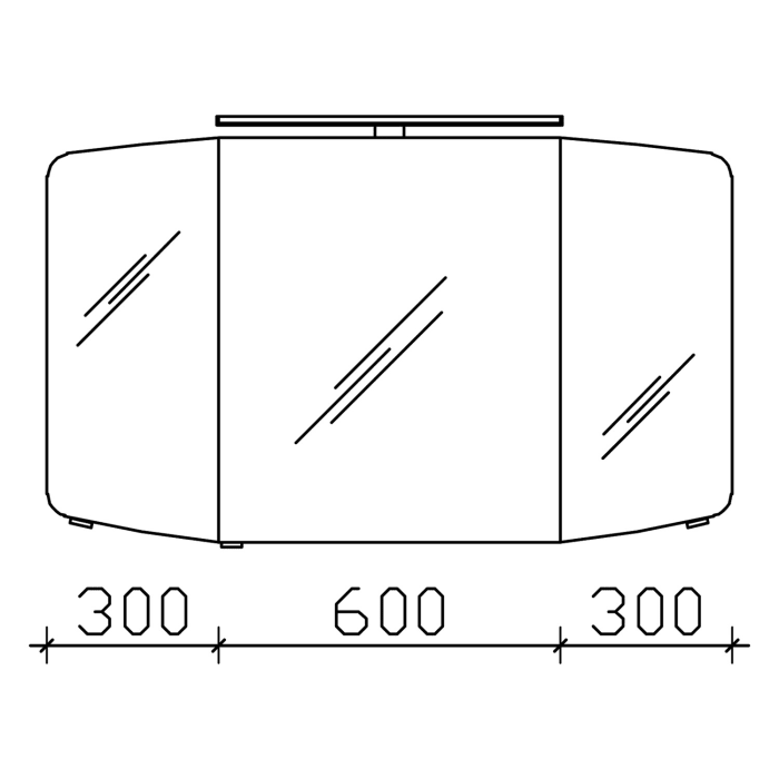 Pelipal Cassca Spiegelschrank 120 x 17 x 67 cm mit LED Aufsatzleuchte