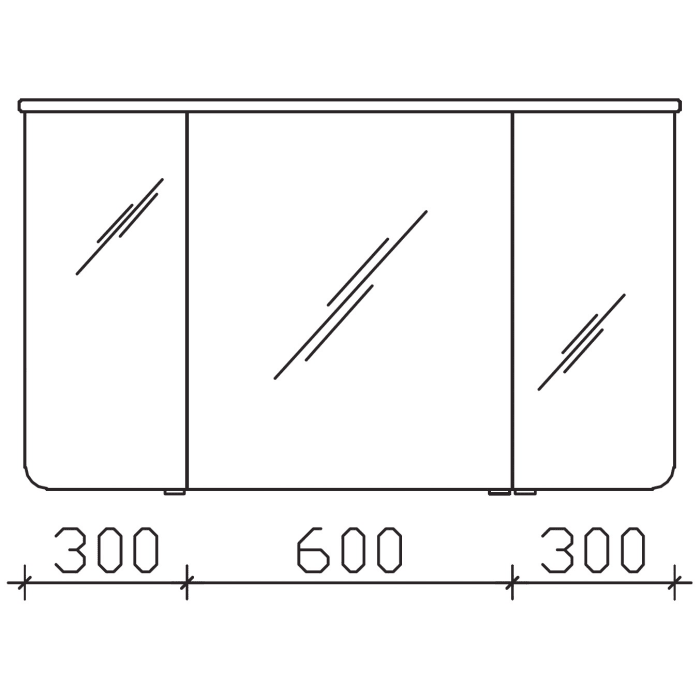 Pelipal Cassca Spiegelschrank 122 x 22,5 x 72,4 cm mit LED Kranzbeleuchtung