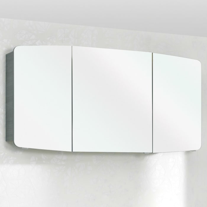 Pelipal Cassca Spiegelschrank 140 x 17 x 70 cm mit LED Beleuchtung und Aufsatzleuchte in Alu matt 60 cm