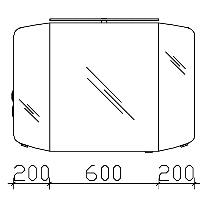 Pelipal Cassca Spiegelschrank 100 x 17 x 67 cm mit LED Beleuchtung, Modul links außen