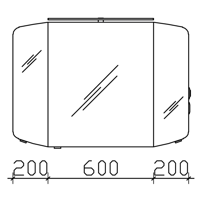 Pelipal Cassca Spiegelschrank 100 x 17 x 67 cm mit LED Beleuchtung, Modul rechts außen
