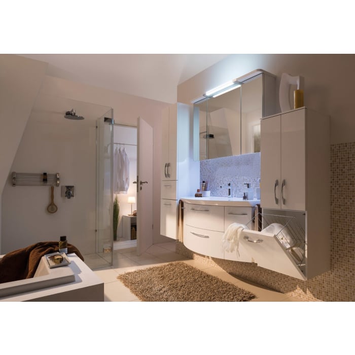 Pelipal Cassca Spiegelschrank 102 x 22,5 x 72,4 cm mit LED Kranzbeleuchtung