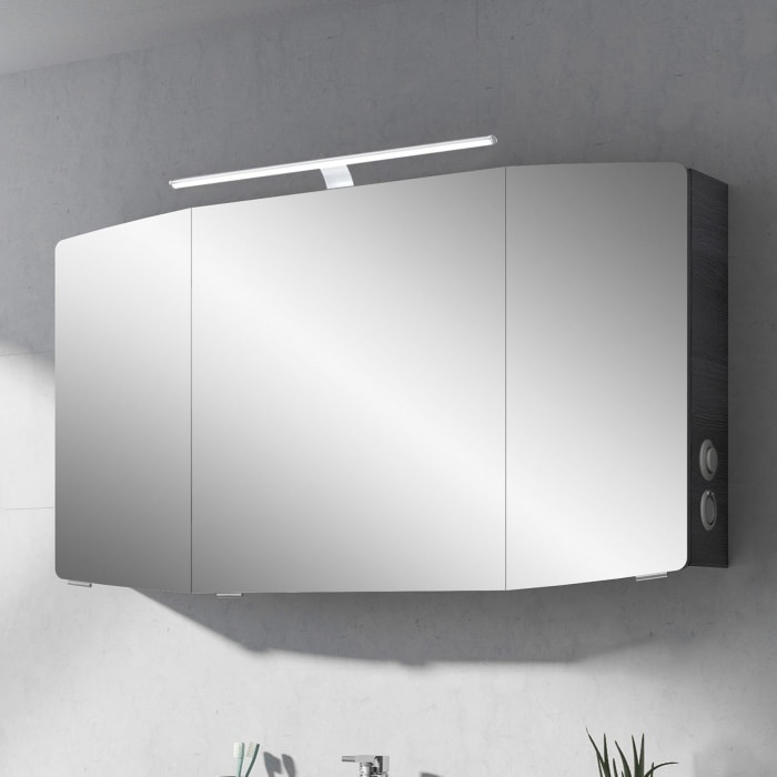 Pelipal Cassca Spiegelschrank 120 x 17 x 67 cm mit LED Beleuchtung, Modul rechts außen