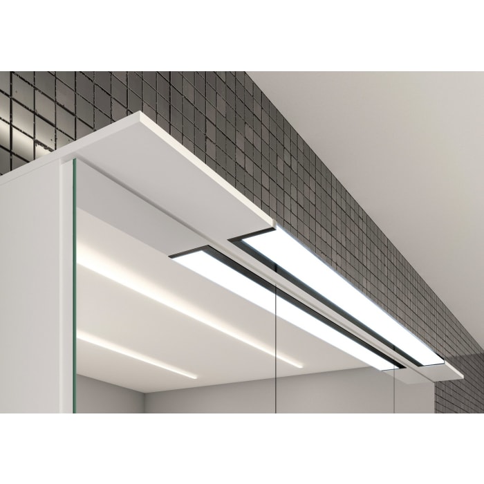 Pelipal Cassca Spiegelschrank 120 x 17 x 71,5 cm mit LED Beleuchtung im Kranz