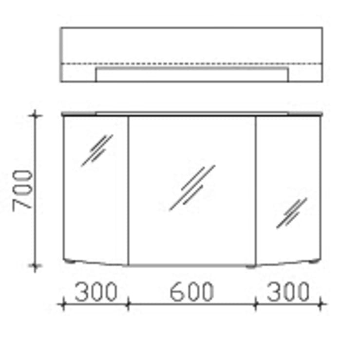 Pelipal Cassca Spiegelschrank 120 x 17 x 71,5 cm mit LED Beleuchtung im Kranz