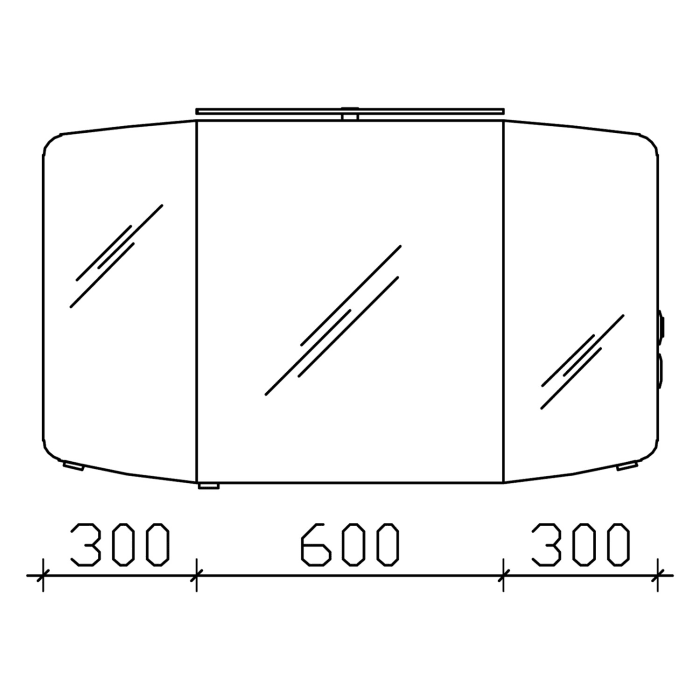 Pelipal Cassca Spiegelschrank 120 x 17 x 67 cm mit LED Beleuchtung, Modul rechts außen