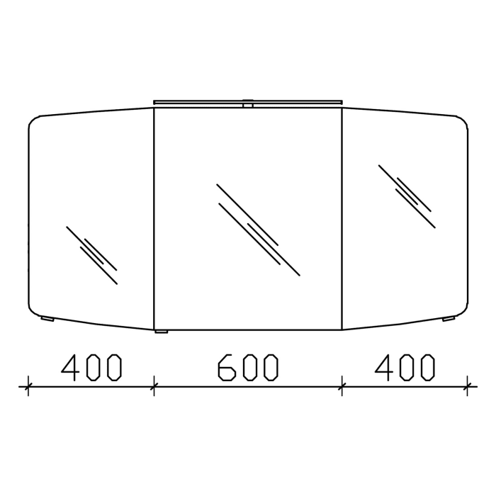 Pelipal Cassca Spiegelschrank 120 x 17 x 67 cm mit LED Beleuchtung, Modul unten