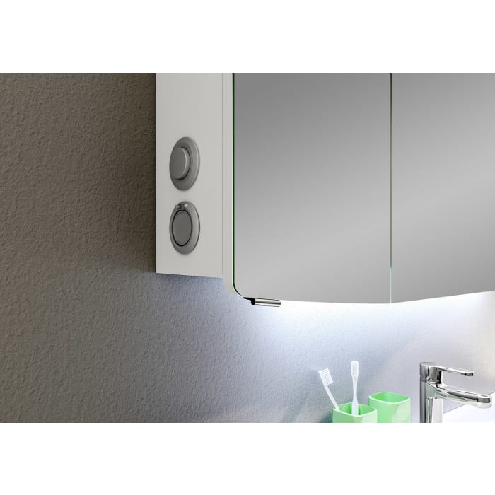 Pelipal Cassca Spiegelschrank 140 x 17 x 67 cm mit LED Beleuchtung, Modul links außen