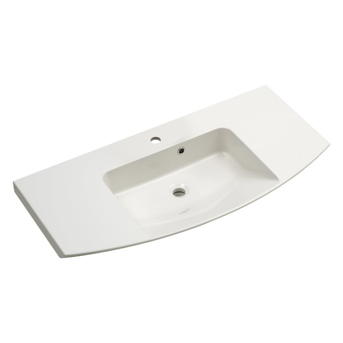 Pelipal Cassca Waschtischkombination mit Mineralmarmorwaschtisch 101 cm, mit 1 Hahnloch, Griff N1