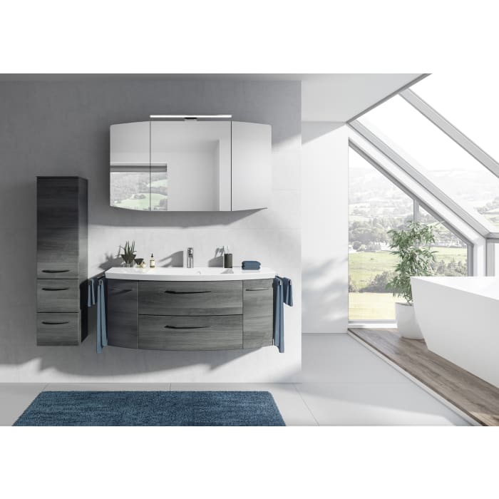 Pelipal Cassca Waschtischkombination mit Mineralmarmorwaschtisch 121 cm, mit 2 Auszügen, Griff N1