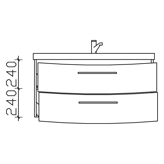 Pelipal Cassca Waschtischunterschrank 99 x 46,2 x 48 cm mit Griff C1