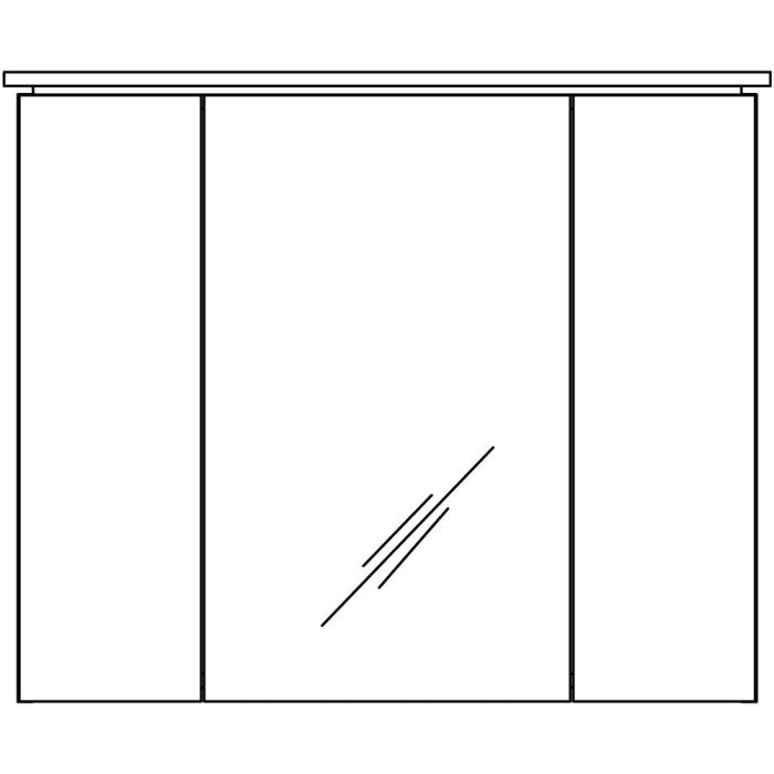 Pelipal Contea Spiegelschrank 80 x 16 x 73 cm mit LED Beleuchtung im Kranz
