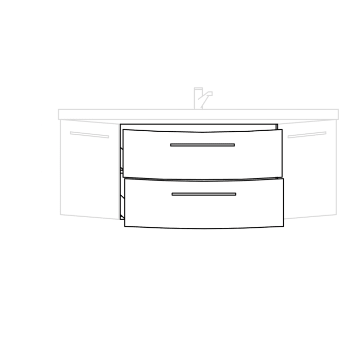 Pelipal Cassca Ersatz-Mittelschrank für Waschtischunterschrank 139 x 46,2 x 48 cm