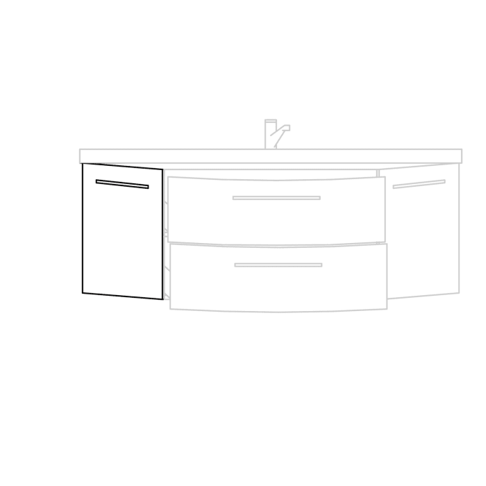 Pelipal Cassca Ersatz-Seitenschrank links für Waschtischunterschrank 139 x 46,2 x 48 cm
