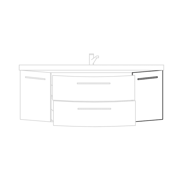 Pelipal Cassca Ersatz-Seitenschrank rechts für Waschtischunterschrank 139 x 46,2 x 48 cm